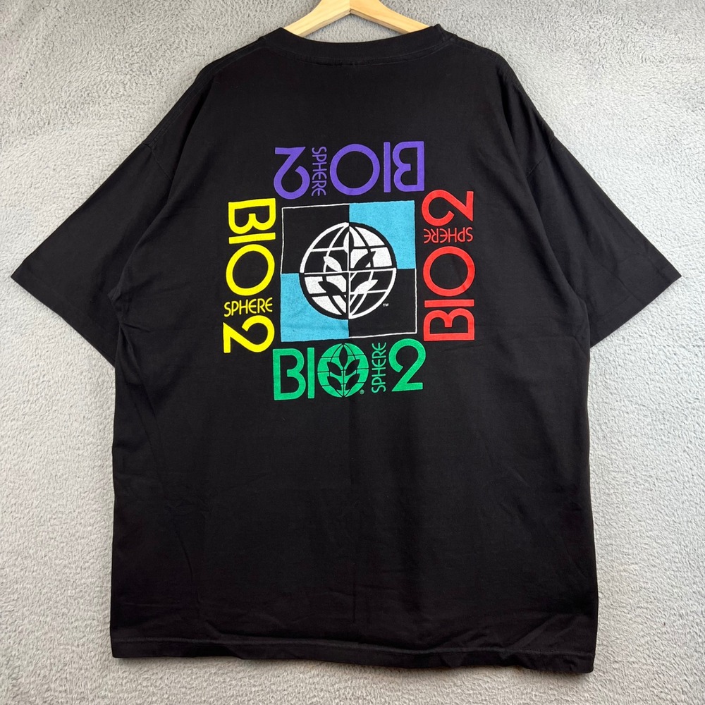 Vintage Murina Biosphere 2 T Shirt Mens XXL Black Made in USA 90s Graphic Tee